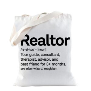 tsotmo realtor tote bag real estate gift seller marketing guide gift realtor survival kit bag realtor tour guide tote bag thank you gift for realtor (realtor guide canvas)
