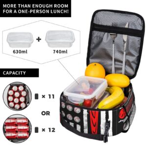 JASMODER Baseball Lunch Bag Insulated Water-Resistant Tote Bag Reusable Lunch Box For Picnic Travel