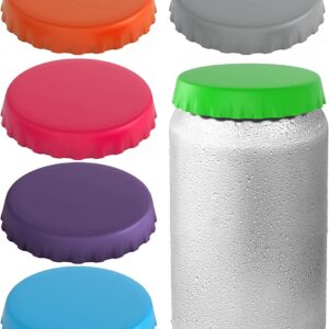 Silicone Soda Can Lids – Can Covers – Can Caps – Can Topper – Can Saver – Can Stopper – Fits standard soda cans (6 Pack, Assorted)