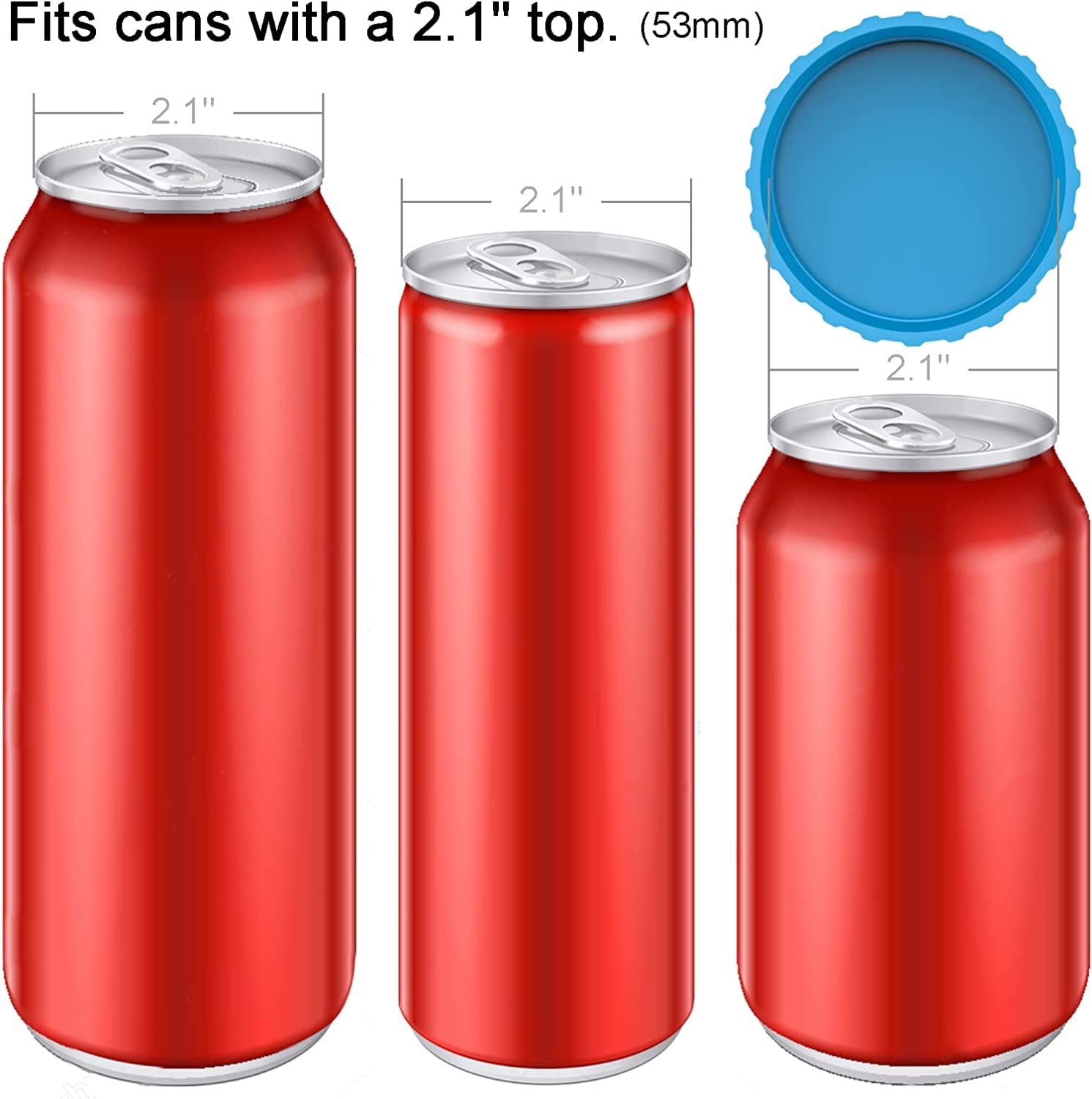 Silicone Soda Can Lids – Can Covers – Can Caps – Can Topper – Can Saver – Can Stopper – Fits standard soda cans (6 Pack, Assorted)