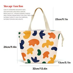 Pykfrhh Lunch Bag Women, Lunch Tote, Reusable, Waterproof, Drawstring Lunch Bag Box for, Adults, Women, Picnic, Work, Beach, Travel, Fruit Strawberry Lemon Orange Decor