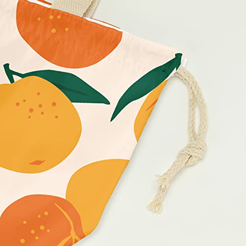 Pykfrhh Lunch Bag Women, Lunch Tote, Reusable, Waterproof, Drawstring Lunch Bag Box for, Adults, Women, Picnic, Work, Beach, Travel, Fruit Strawberry Lemon Orange Decor