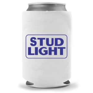 cool coast products | stud light funny beer joke coolies | fun america beer can holders | neoprene insulated soft can cooler | beverage cans bottles | cold beer tailgating beer gifts (stud light)
