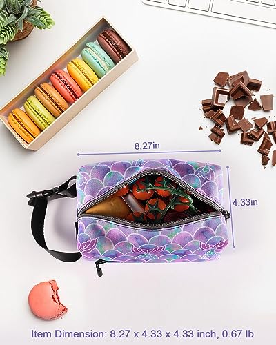 Amersun Freezable Small Cooler Bag(Built-in Ice Packs, TSA Approved), Insulated Lunch Bag for Child, Reusable Snack Bags for Kids, Portable Mini Cooler Bag with Adjustable Handle (Mermaid)