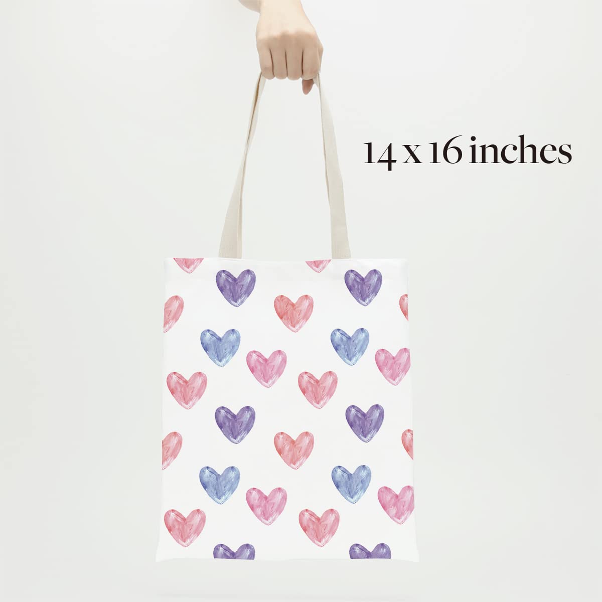 zcyxuuw Tote Bag, Tote Bag for, Tote Bag Aesthetic, Tote Bag for Women, s, Teacher, Waterproof Reusable Grocery Bags Shopping Beach Bag, Love Heart Print Gift for Anniversary Birthday