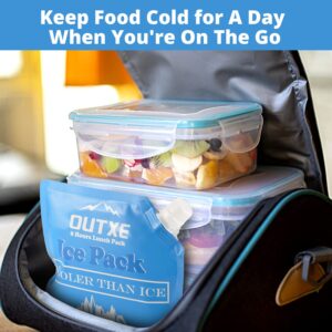 OUTXE Ice Packs for Lunch Bags 8 Pack, Reusable Freezer Packs for Lunch Box Long Lasting, Keep Food Fresh and Cold in Lunch Bags and Breastmilk Bags- Pack of 8