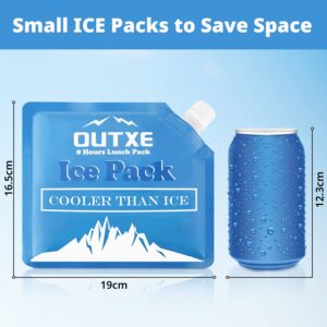 OUTXE Ice Packs for Lunch Bags 8 Pack, Reusable Freezer Packs for Lunch Box Long Lasting, Keep Food Fresh and Cold in Lunch Bags and Breastmilk Bags- Pack of 8