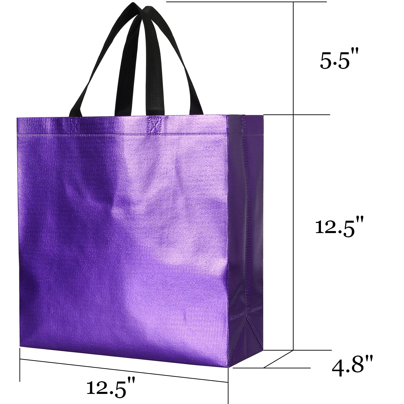 Tosnail 20 Packs Large Reusable Gift Bags with Handles, Purple Party Favor Bags, Shopping Tote Bag, Goodie Bags Present Bag for Weddings, Birthdays, Party, Event - Purple