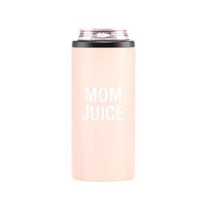 about face designs double-walled vacuum insulated stainless steel slim can cooler, holds standard 12-ounce slim can, mom juice
