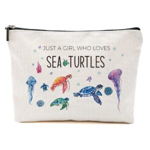 turtle makeup bag turtles gifts for women turtle lover stuff merch animal lover breeder funny birthday christmas gift ideas for her teens girls daughter sister bestie bff just a girl who loves turtles