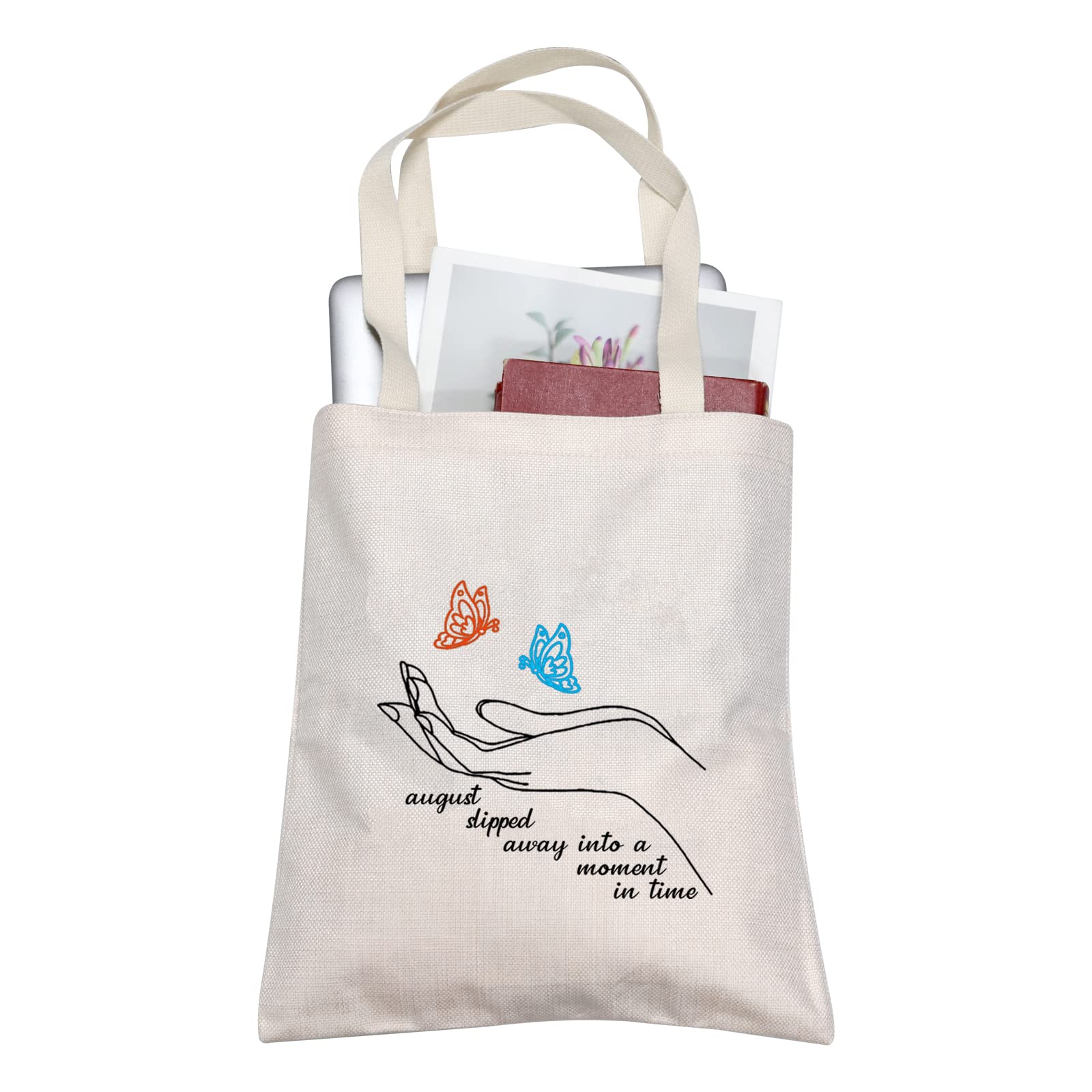 TOBGB Album Tote Bag Singer Fans Music Lover Gift Song Lyrics Gift Album Inspired Gift (august slipped tote)