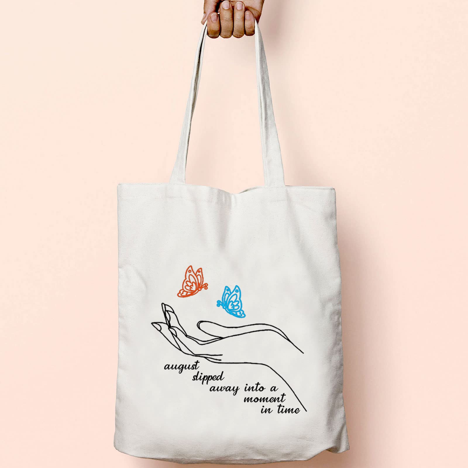 TOBGB Album Tote Bag Singer Fans Music Lover Gift Song Lyrics Gift Album Inspired Gift (august slipped tote)