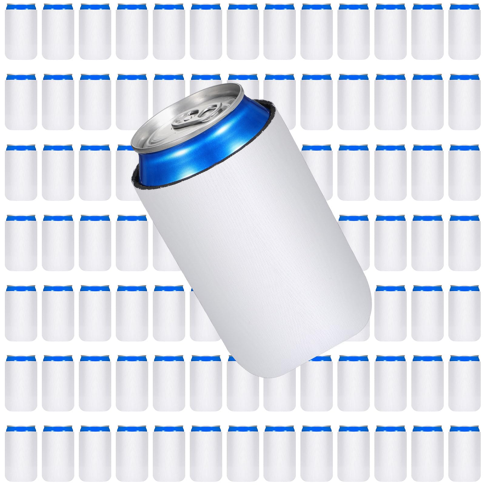 Umigy 200 Pcs Can Coolers Bulk, Insulated Neoprene Beer Can Cooler Sleeves, Plain Can Cooler Cover for Sublimation Soda Drink Water Bottle Birthdays Weddings Bachelorette Party