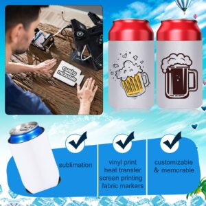 Umigy 200 Pcs Can Coolers Bulk, Insulated Neoprene Beer Can Cooler Sleeves, Plain Can Cooler Cover for Sublimation Soda Drink Water Bottle Birthdays Weddings Bachelorette Party