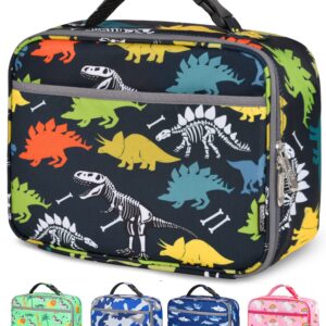 HOMESPON Kids Lunch Box Insulated Prints Lunch Bag Water-Resistant Cooler Bags Back to School Thermal Meal Tote Zippered Pockets Ideal for Children