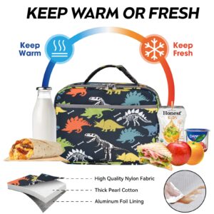 HOMESPON Kids Lunch Box Insulated Prints Lunch Bag Water-Resistant Cooler Bags Back to School Thermal Meal Tote Zippered Pockets Ideal for Children