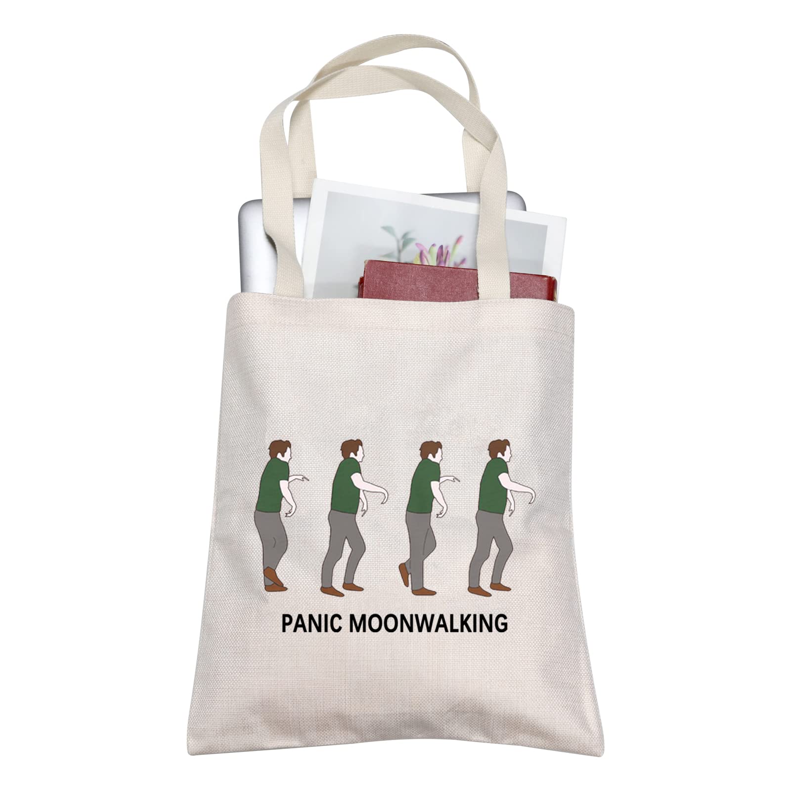 TOBGB New Girl TV Show Inspired Gift Nick Miller Novelty Makeup Bag New Girl TV Show Fans Gift New Girl Merchandise Panic Moonwalk Tote Bag (Panic Moonwalk tote)