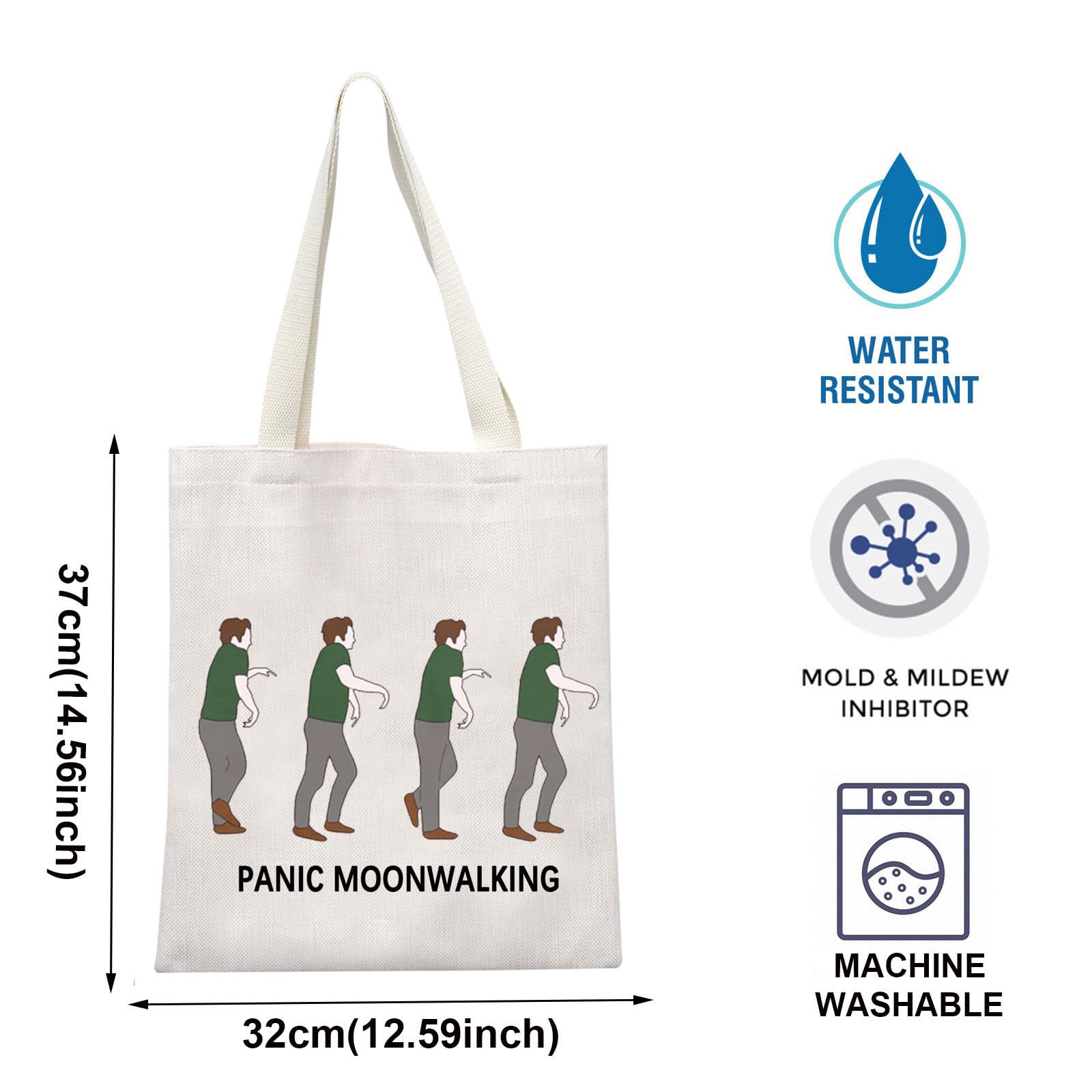 TOBGB New Girl TV Show Inspired Gift Nick Miller Novelty Makeup Bag New Girl TV Show Fans Gift New Girl Merchandise Panic Moonwalk Tote Bag (Panic Moonwalk tote)