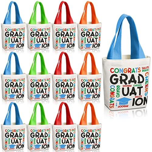 12 Pcs Kindergarten Graduation Totes Novelty Graduation Party Favor Bags Reusable Graduation Canvas Tote Bags for Preschool Kindergarten School Graduate Supplies