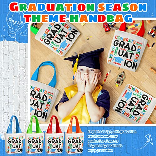 12 Pcs Kindergarten Graduation Totes Novelty Graduation Party Favor Bags Reusable Graduation Canvas Tote Bags for Preschool Kindergarten School Graduate Supplies