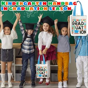 12 Pcs Kindergarten Graduation Totes Novelty Graduation Party Favor Bags Reusable Graduation Canvas Tote Bags for Preschool Kindergarten School Graduate Supplies