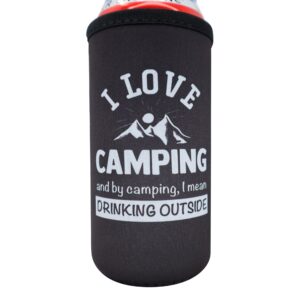 Camping Coolies Gifts for Men - Happy Camper Must Haves, Camping Essentials, Small Useful Gifts for Couples Who Have Everything, 16 oz Tall Boy Can Coolie Insulated Sleeve, Funny Tallboy Can Cooler