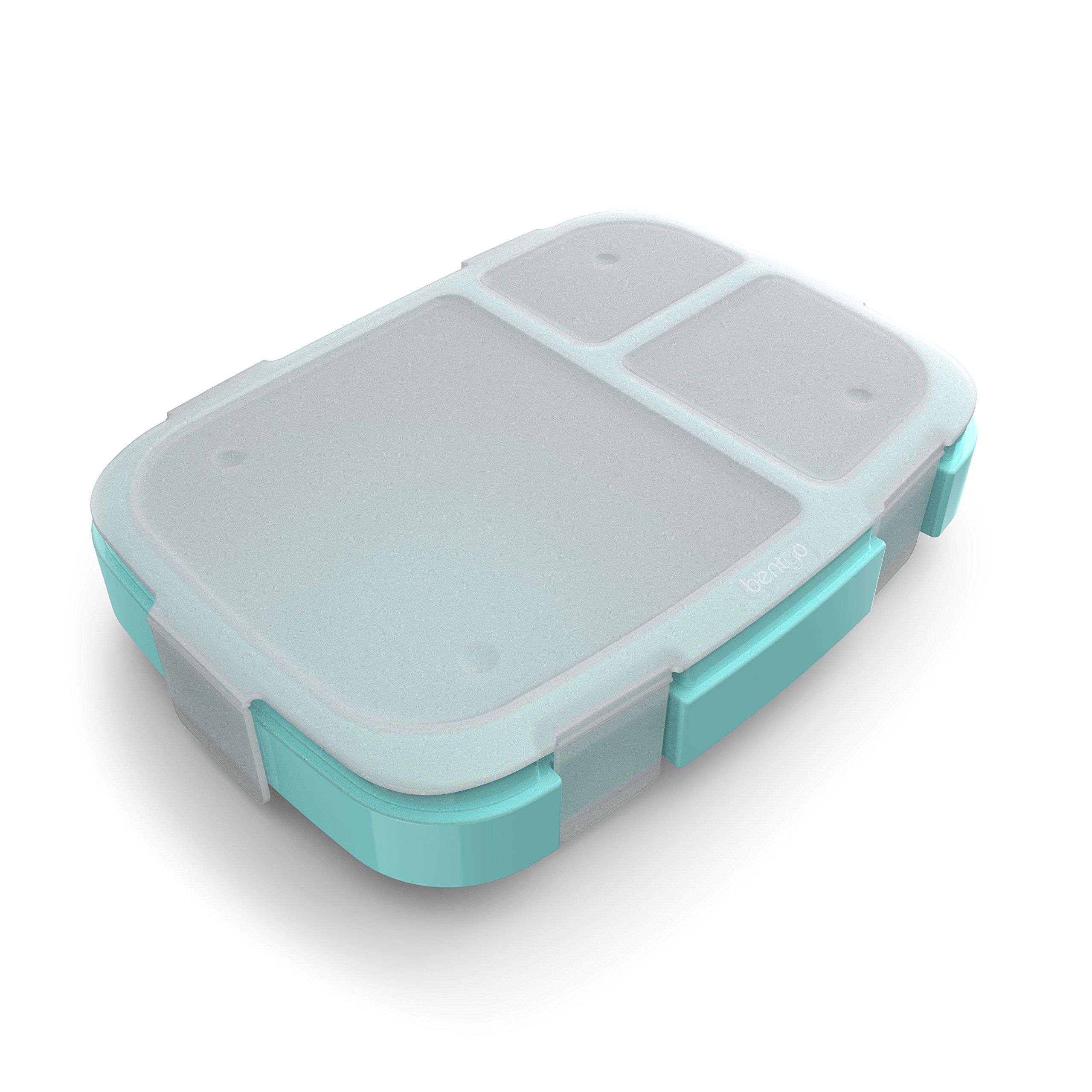 Bentgo Fresh Tray (Aqua) with Transparent Cover - Reusable, BPA-Free, 4-Compartment Meal Prep Container with Built-In Portion Control for Healthy At-Home Meals and On-the-Go Lunches