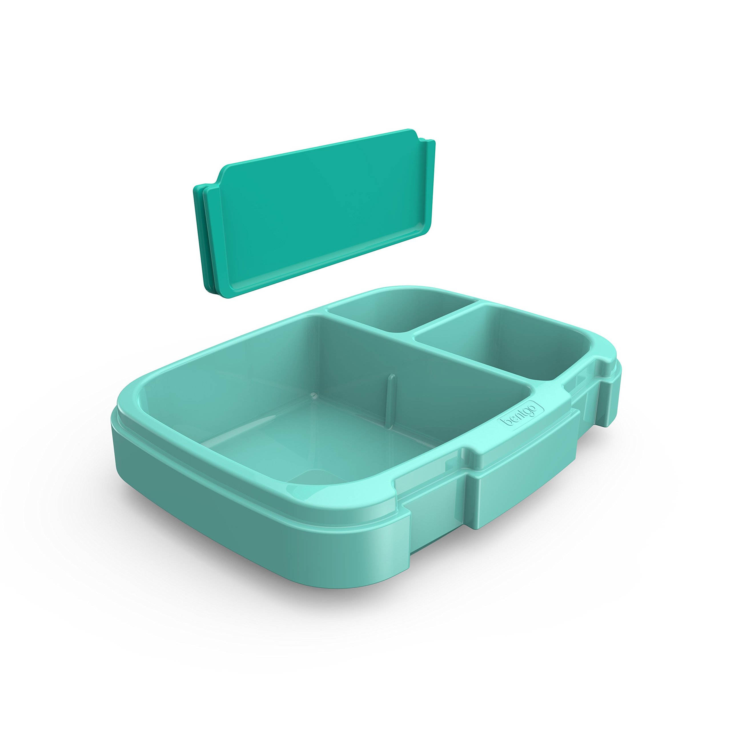 Bentgo Fresh Tray (Aqua) with Transparent Cover - Reusable, BPA-Free, 4-Compartment Meal Prep Container with Built-In Portion Control for Healthy At-Home Meals and On-the-Go Lunches