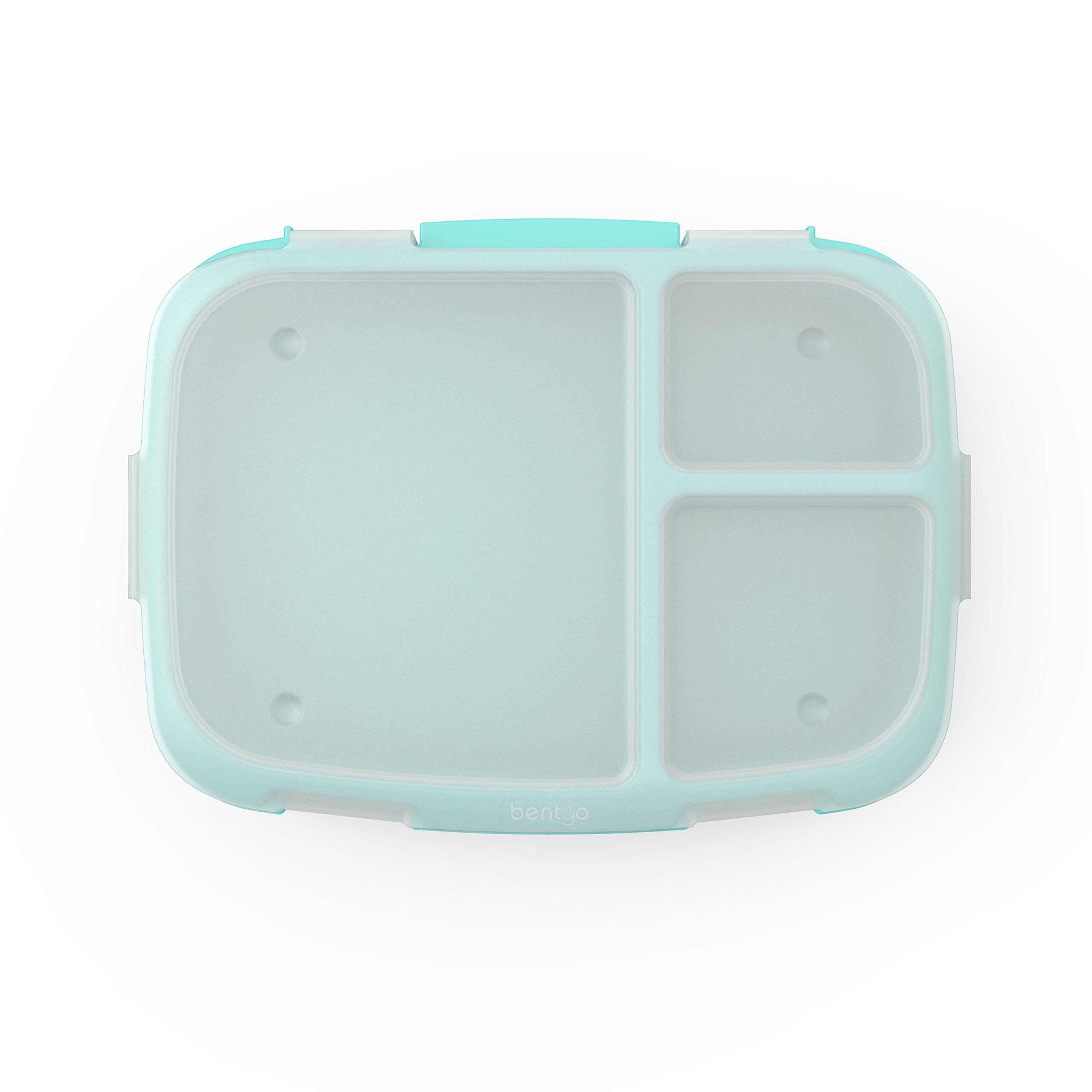 Bentgo Fresh Tray (Aqua) with Transparent Cover - Reusable, BPA-Free, 4-Compartment Meal Prep Container with Built-In Portion Control for Healthy At-Home Meals and On-the-Go Lunches