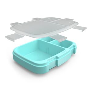 Bentgo Fresh Tray (Aqua) with Transparent Cover - Reusable, BPA-Free, 4-Compartment Meal Prep Container with Built-In Portion Control for Healthy At-Home Meals and On-the-Go Lunches