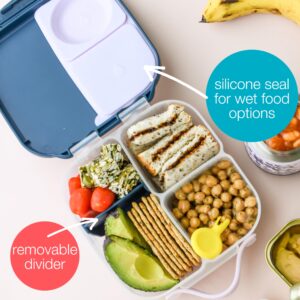 b.box Mini Lunchbox, Compact Bento-Style Lunch Snack Container for Kids, Leak-Proof, Ideal Portion Sizes for Healthy Snacks and Lunchtime at School, Picnic or On-The-Go, 2 Compartments, Emerald Forest