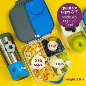 b.box Mini Lunchbox, Compact Bento-Style Lunch Snack Container for Kids, Leak-Proof, Ideal Portion Sizes for Healthy Snacks and Lunchtime at School, Picnic or On-The-Go, 2 Compartments, Emerald Forest