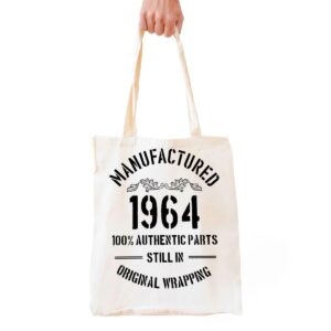 forbidden paper 1964 birthday gifts for women men funny 60th birthday gift vintage 1964 tote bag (white)