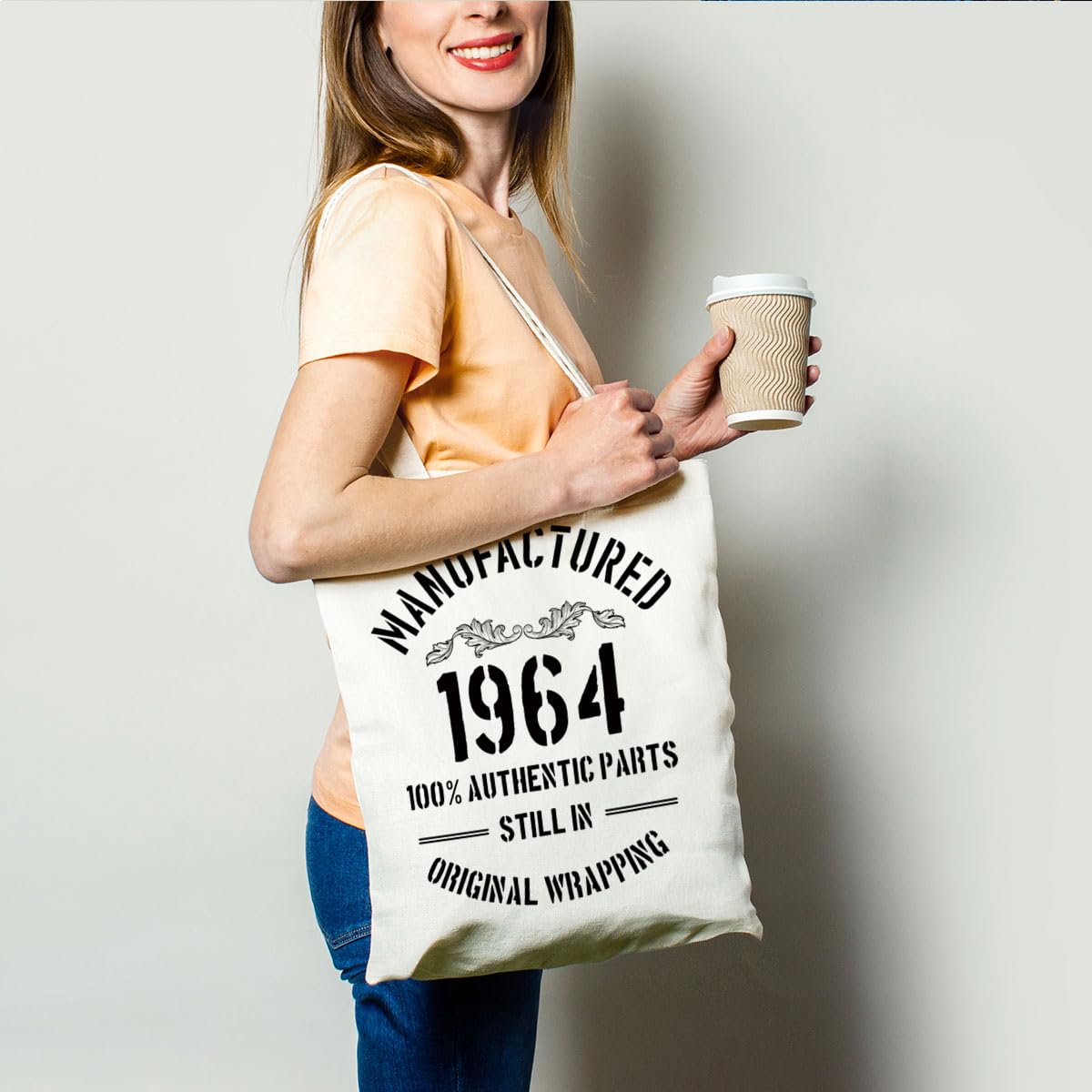 FORBIDDEN PAPER 1964 Birthday Gifts for Women Men Funny 60th Birthday Gift Vintage 1964 Tote Bag (White)