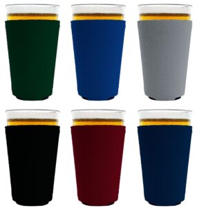 blank neoprene pint glass coolie (variety color 6 pack)
