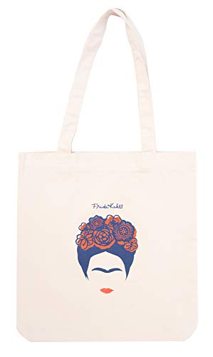 Official Frida Kahlo Cotton Tote Bag - Cotton Shopping Bag - 14x15x4 inches | 37x39x10 cm - Canvas Bag - Cotton Bag - Gift Bag - Eco Friendly Gifts - Cute Tote Bag