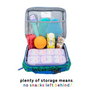 Uninni Strokes Insulated Lunch box for Kids - Age 3+ with Leak-Resistant Storage, Mesh Pocket, Removable Divider for Snacks, Sandwiches and Drinks, BPA-Free Food-Grade lunch bag kids, Girls and Boys