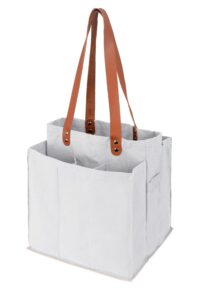 alex virtue reusable grocery bags for heavy duty,tote bags bulk,foldable shopping bags,utility multipurpose tote (white)