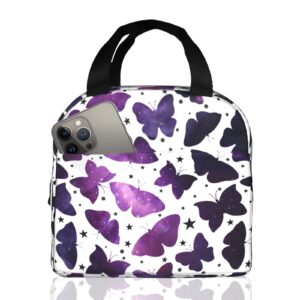 yisdzsw butterfly lunch bag box for women cute, insulated lunch bags durable waterproof thermal tote bag with pocket for work picnic travel teens