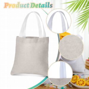 Moukeren 50 Pcs Canvas Tote Bag Bulk Mini DIY Blank Tote Sack Natural Plain Small Cotton Reusable Bag for Easter Gift(8 x 8 Inch)