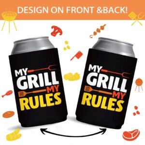 BBQ Party Decorations Can Coolers - Pop Nordic 14 Pack Funny Beer Can Sleeves Bulk, Reusable Neoprene Beer Cozy for BBQ Party Favor Supplies