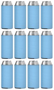 tahoebay slim can coolers (12-pack) blank neoprene beer sleeves (placid blue)