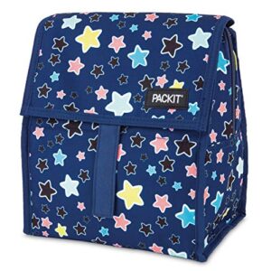 packit freezable lunch bag with zip closure, bright stars