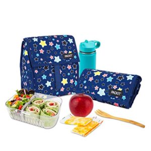 PackIt Freezable Lunch Bag with Zip Closure, Bright Stars