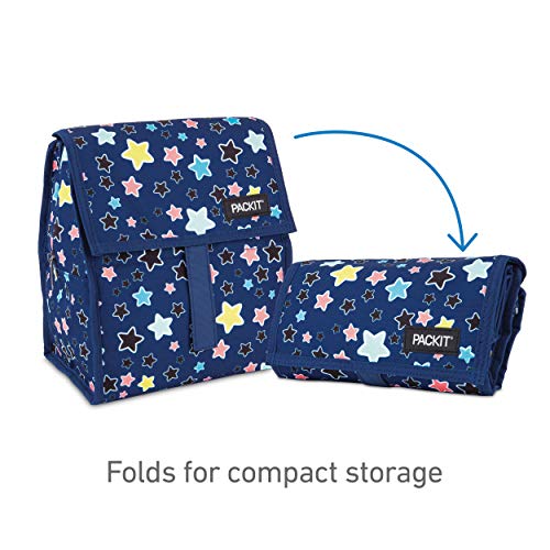 PackIt Freezable Lunch Bag with Zip Closure, Bright Stars