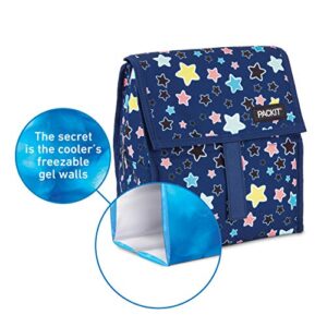 PackIt Freezable Lunch Bag with Zip Closure, Bright Stars