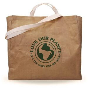 earthgrade reusable grocery shopping bag – sustainable & eco friendly washable paper totes with cotton canvas handles & durable seams