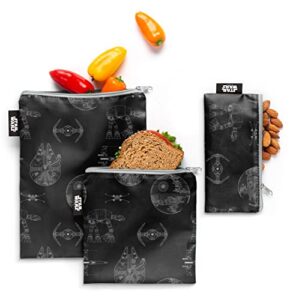 simple modern star wars reusable snack bags, 3 pack, polyester, bpa free, phthalate free, washable & refillable sandwich bags