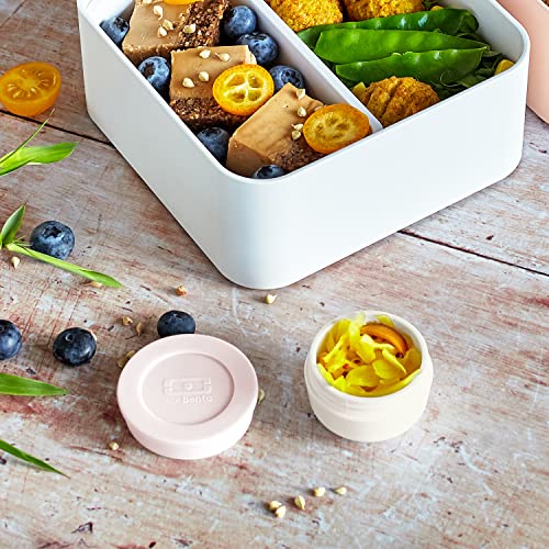 monbento - Lunch Box Sauce Containers MB Temple S Natural - Tiny Leak-Proof Containers - Reusables - For Work Lunch Packing - Suitable for Bento Box MB Original & MB Square - White & Pink