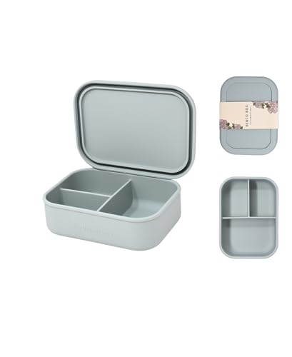 The Dearest Grey Leakproof Silicone Bento Box For Adults & Kids (Cloud)